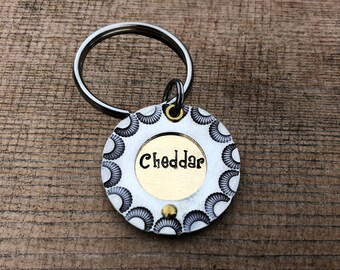 Handmade Custom Hand-stamped Dog tag - The "CHEDDAR" - Personalized