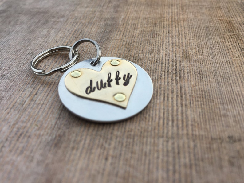 Handmade Custom Hand-stamped Dog tag The Duffy Personalized image 2