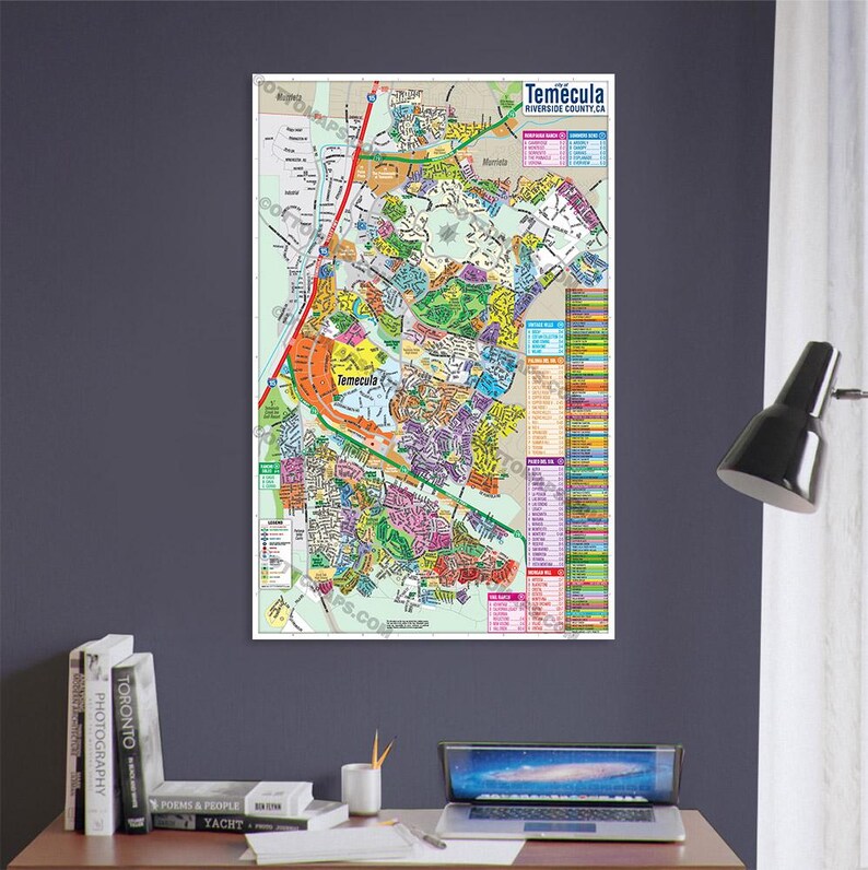Temecula Map, Riverside County - POSTER PRINTS - Etsy