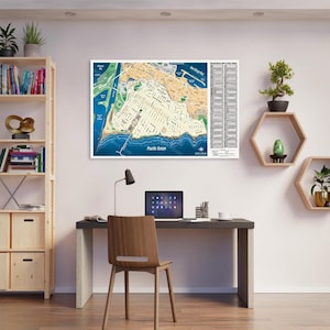 Mapa de Ocean Beach, San Diego, CA - IMPRESIONES EN CARTELES