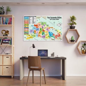 Kaart met postcode San Fernando Valley - POSTERPRINTS