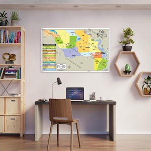 Carte des codes postaux du comté de Yolo - IMPRESSIONS D'AFFICHES