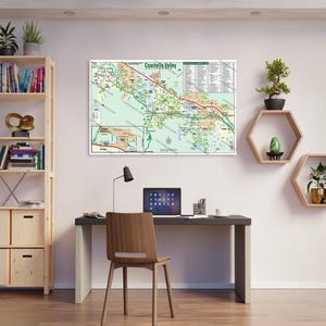 Coachella Valley-kaart met golfindex - POSTERPRINTS