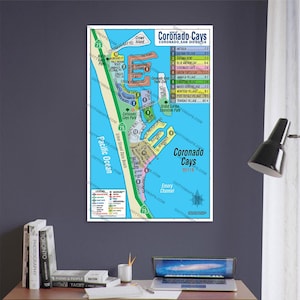 Carte de Coronado Cays, comté de San Diego, Californie - IMPRESSIONS D'AFFICHES