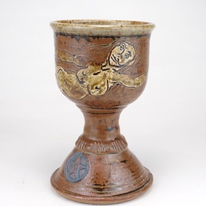Reclining Goddess Pentacle Ritual Altar Chalice Wiccan Spiral Wine Goblet