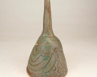 Heron Aphrodite Goddess Altar Bell Sculpted Athena Ritual Bird Shrine Table Bell