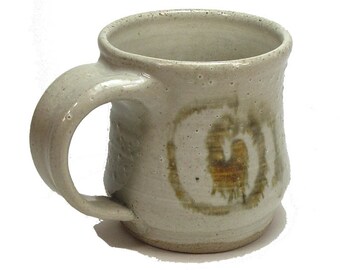 Stoneware Pottery Coffee Mug Handmade Iron Spirals Ceramic Cup