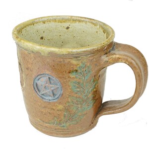 Stoneware Pentacle Coffee Cup Septagram Fairy Star Antler Deer Mug