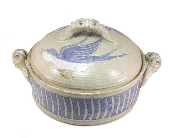 Large Barn Swallow Casserole Stoneware Serving Baking Dish Etsy