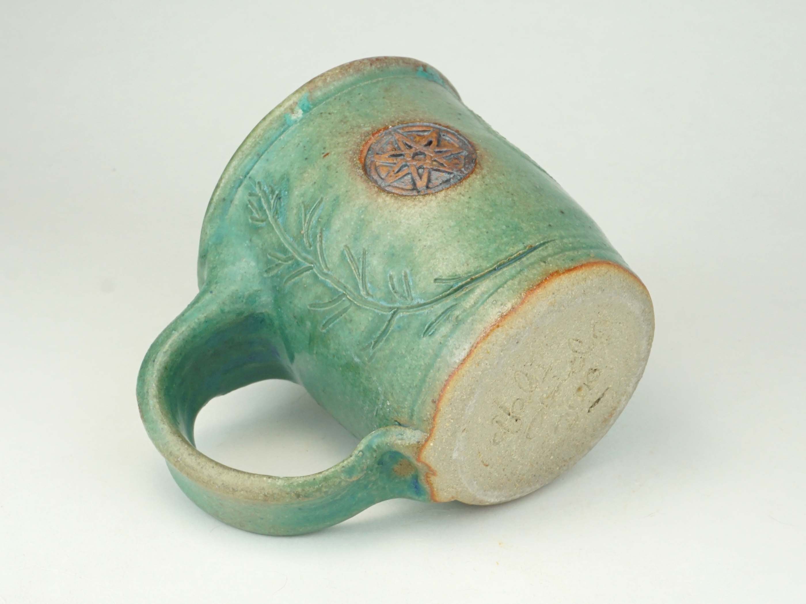 Stoneware Pentacle Coffee Cup Septagram Fairy Star Antler Deer | Etsy