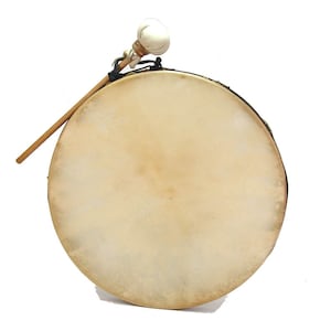 Shaman Hoop Healing Frame Drum, Stoneware Roped Shamanic Bodhran Tar with Goat Skin Head