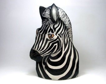 Porcelain Zebra Vase Decorative Sculpture Vessel