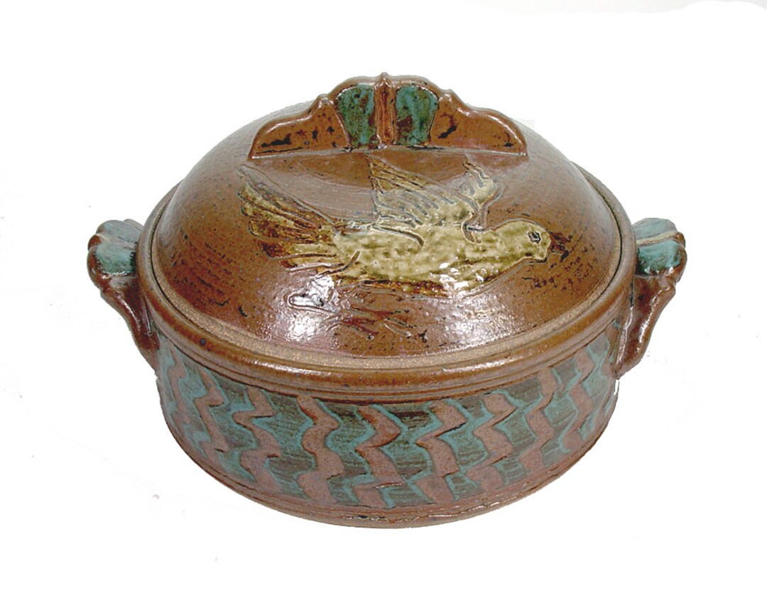 Dove Design Stoneware Covered Casserole Pottery Serving Baking ...