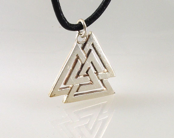 Valknut Triángulos entrelazados Collar de plata de -