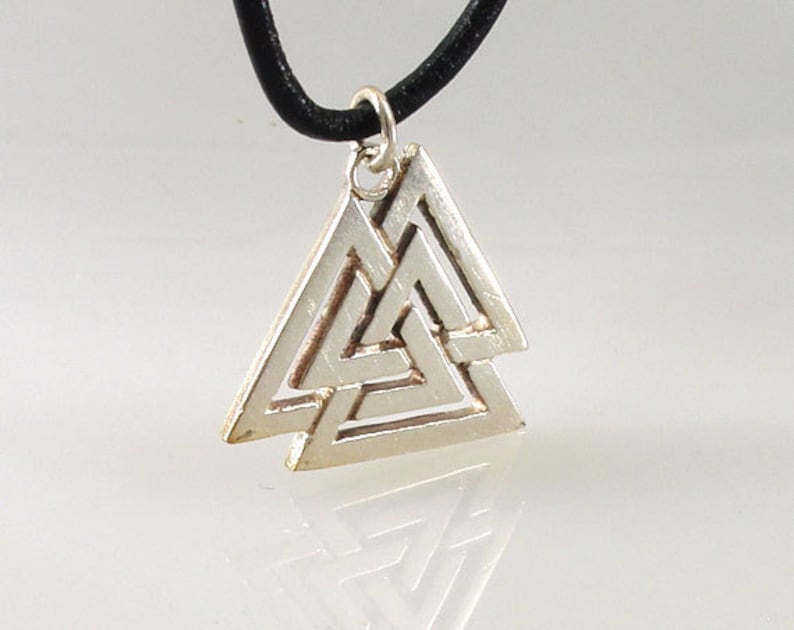 Valknut Norse Interlocked Triangles Sterling Silver Necklace | Etsy