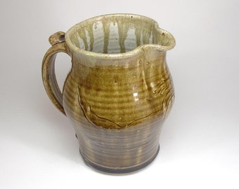 Stoneware Serving Pitcher Clay Pottery Pitcher with Flying Goddess