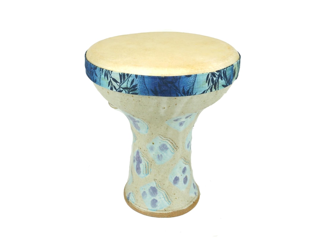 Stoneware Doumbek Hand Drum Darbuka Goat Skin Head Etsy
