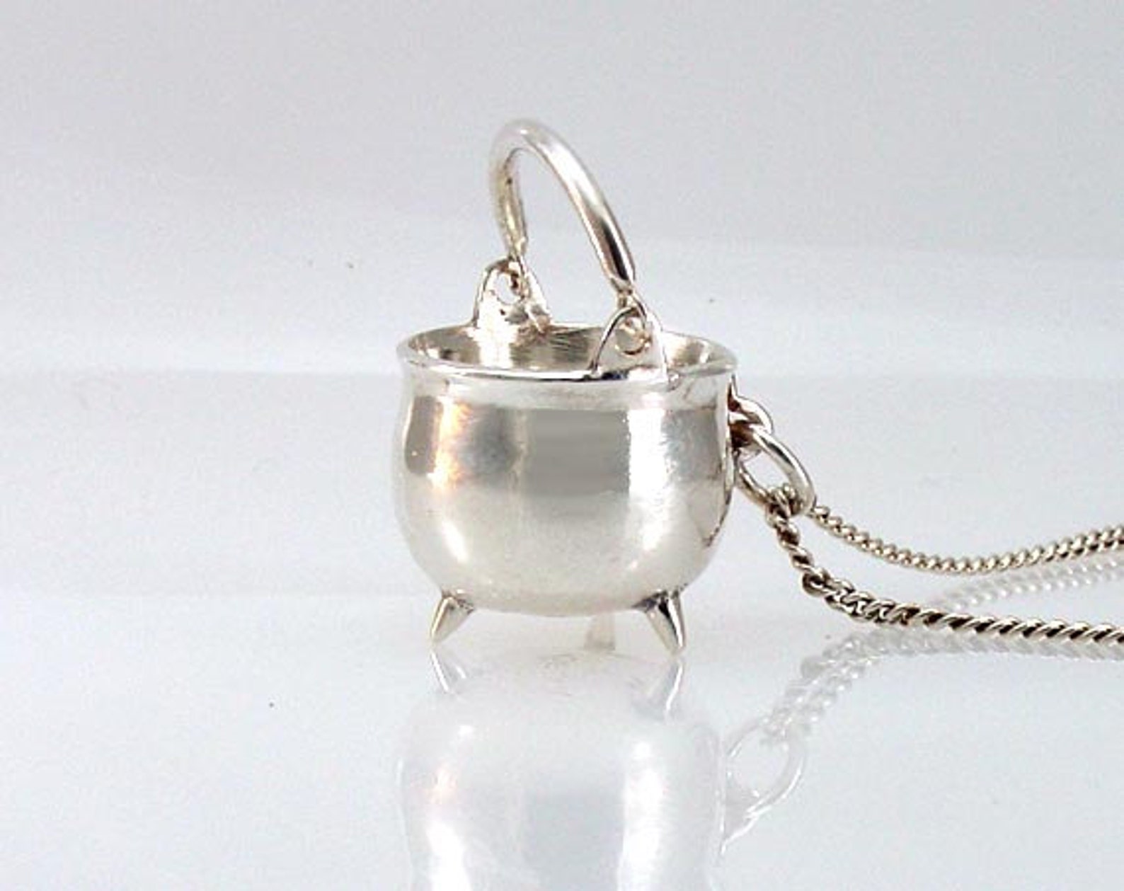 Miniature Witches Cauldron Sterling Silver Ritual Tool Charm Etsy