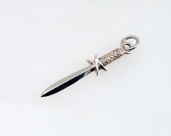 Miniature Athame Sterling Silver Ritual Tool Charm Pendant