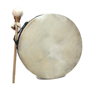 Shaman Hoop Healing Frame Drum, Stoneware Roped Shamanic Bodhran Tar with Goat Skin Head