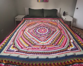 Mandala Decke - Schlafzimmer Dekor - Helle Bunte Regenbogen Decke - Moody Home Decor - Geometrische Decke
