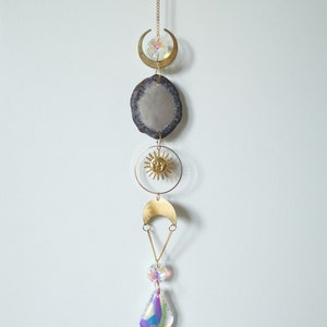 Beautiful Grey Agate Crystal Suncatcher with Prisms image 8