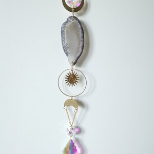 Beautiful Grey Agate Crystal Suncatcher with Prisms image 4