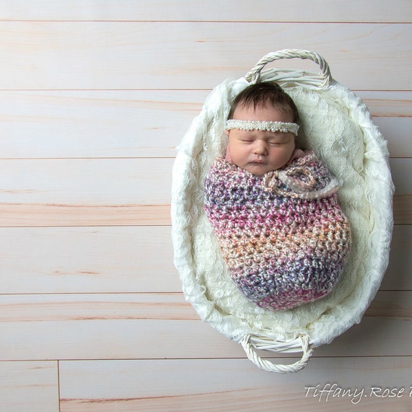 DIY Crochet Pattern - Newborn Swaddle Sack Photography Prop Crochet Pattern - Newborn Cocoon Crochet Pattern - Instant Download