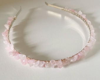 Rose Quartz Crystal Crowns - Crystal Tiaras - Healing Crystal Crowns - Wedding Tiaras - Crystal Headbands