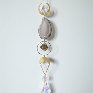 Beautiful Grey Agate Crystal Suncatcher with Prisms image 7