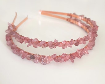 Strawberry Quartz Goddess Crystal Crown