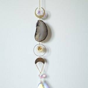 Beautiful Grey Agate Crystal Suncatcher with Prisms image 6