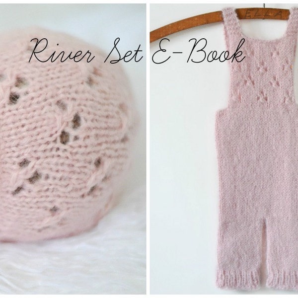 DIY Strickmuster - River Overalls und River Bonnet Strickmuster SET - Strick Fotografie Requisiten Muster - Bonnet Knit Pattern