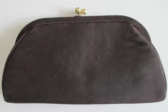 Vintage JR (Julius Resnick) black satin evening ba