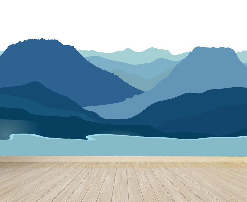 Home Decor Kids Wall Decal Mountain Decal Mountain Wallpaper Decal Nursery Decal Mountain Mural Decal Removable Decal Mr126 Wall Decor