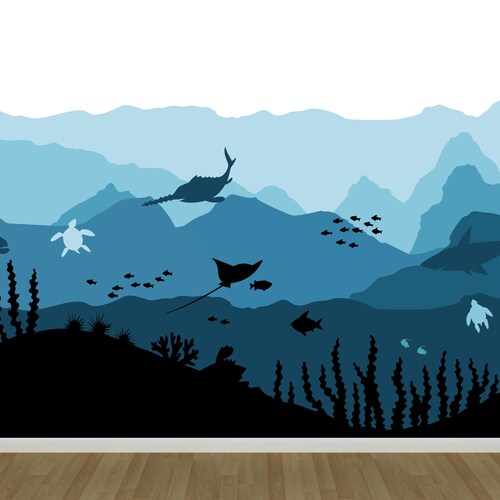 Under the Sea Mural Decal Fish Decal Nursery Decal Ocean Etsy