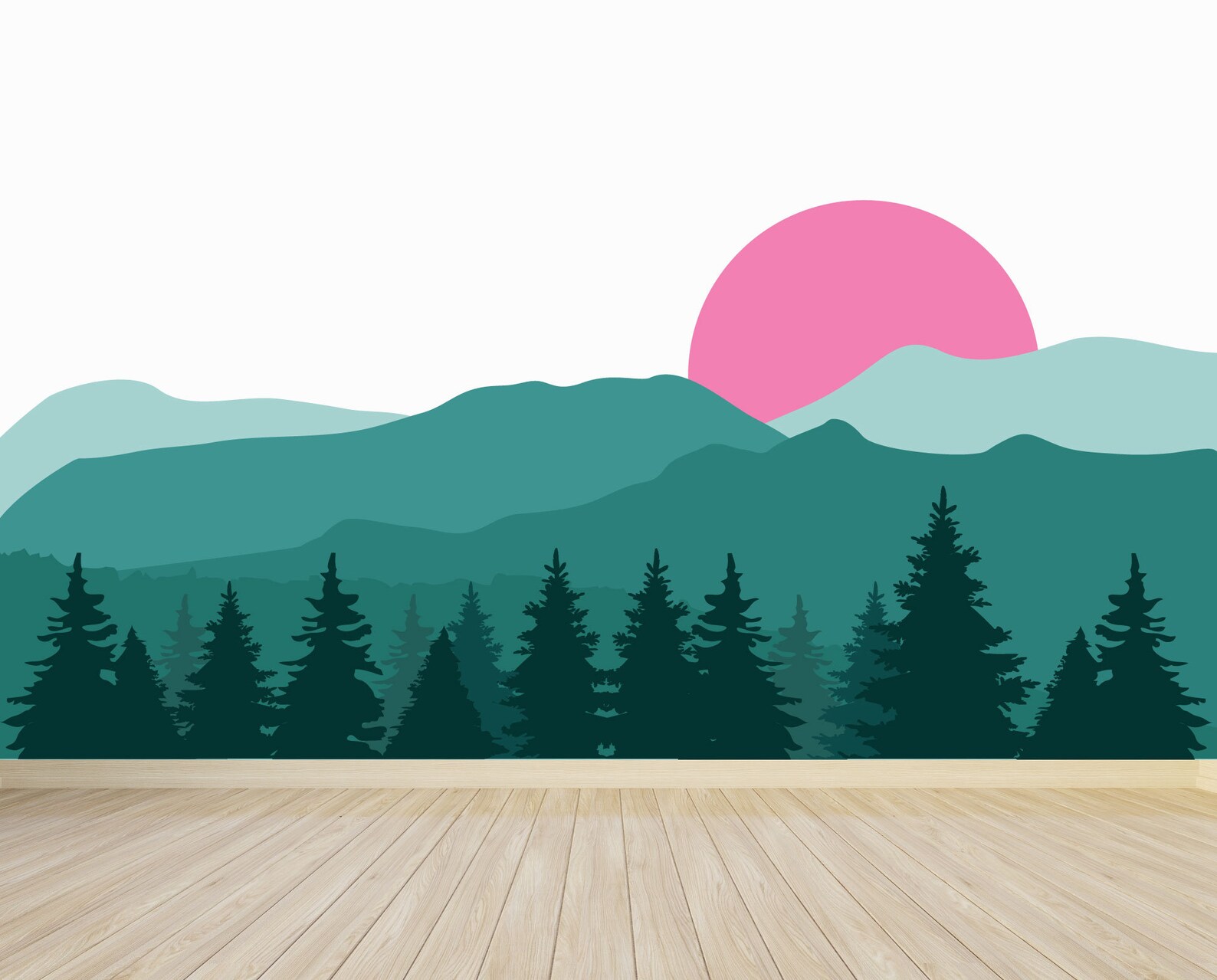 Mountain Mural Decal Mountain Decal Nursery Decal Mountain Etsy