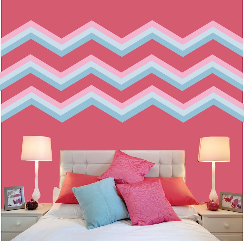 Chevron Fabric Wall Decal FABRIC WALL DECAL Reusable Peel and Stick