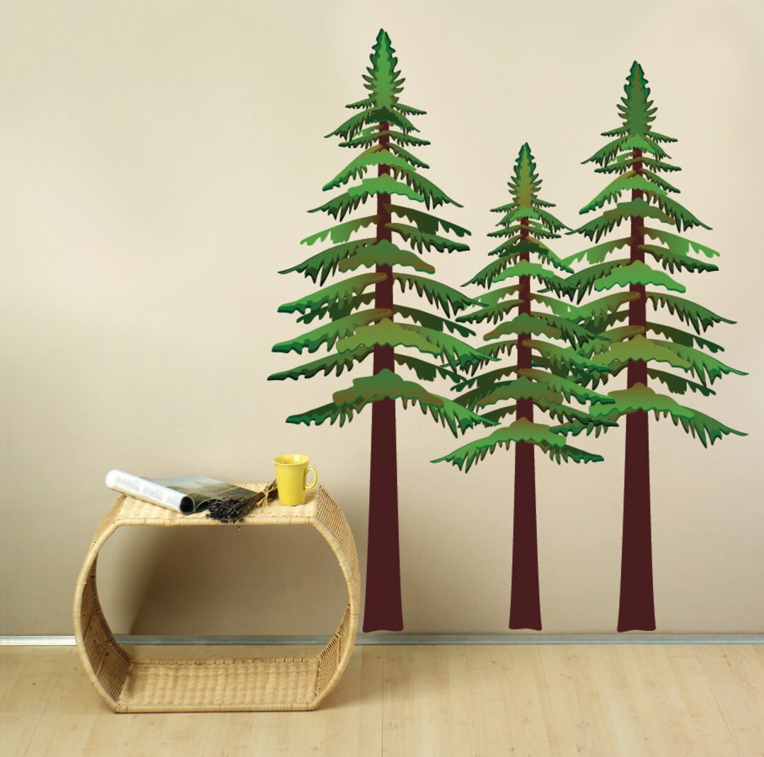 Pine Trees Wall Decal Etsy