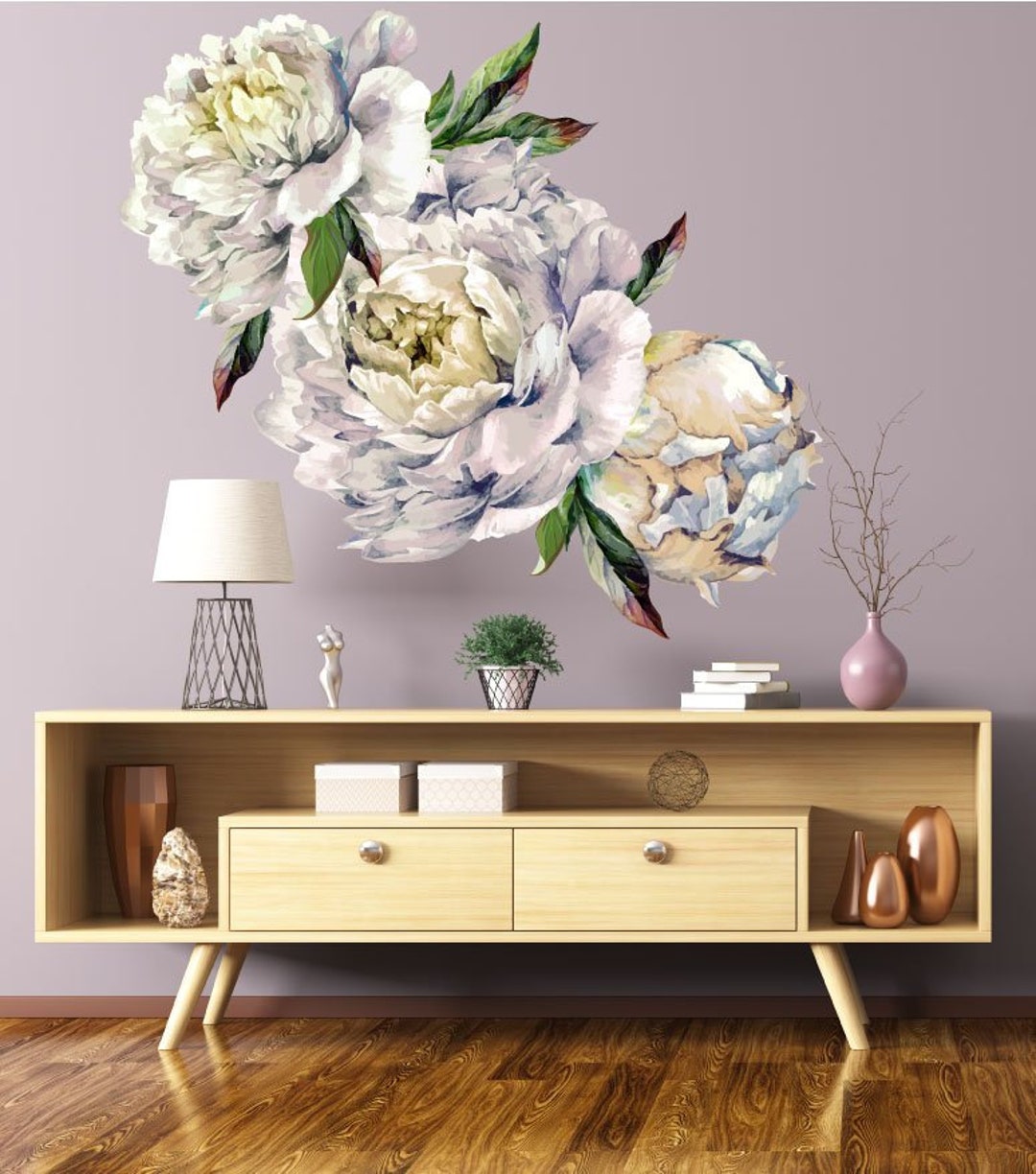 Reusable Flower Decal Flower Wall Fabric Decal 109 Etsy