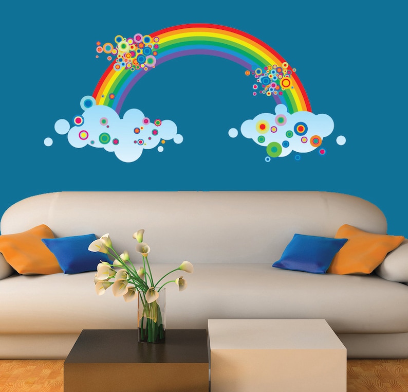 Rainbow FABRIC WALL DECAL Reusable Large Etsy