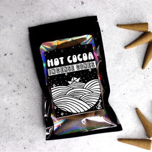 Hot Cocoa | Backflow or Topflow Incense Cones | Extra Large 2 Inch Cones | Made to Order | Christmas Gifts