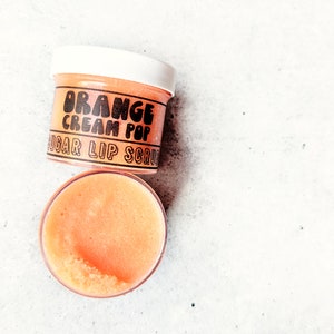 Orange Cream Pop Lip Scrub – Vegan Exfoliating Sugar Scrub – Hydrating Lip Care – Natural Shea & Cocoa Butter – Gifts for Her – 3 oz.