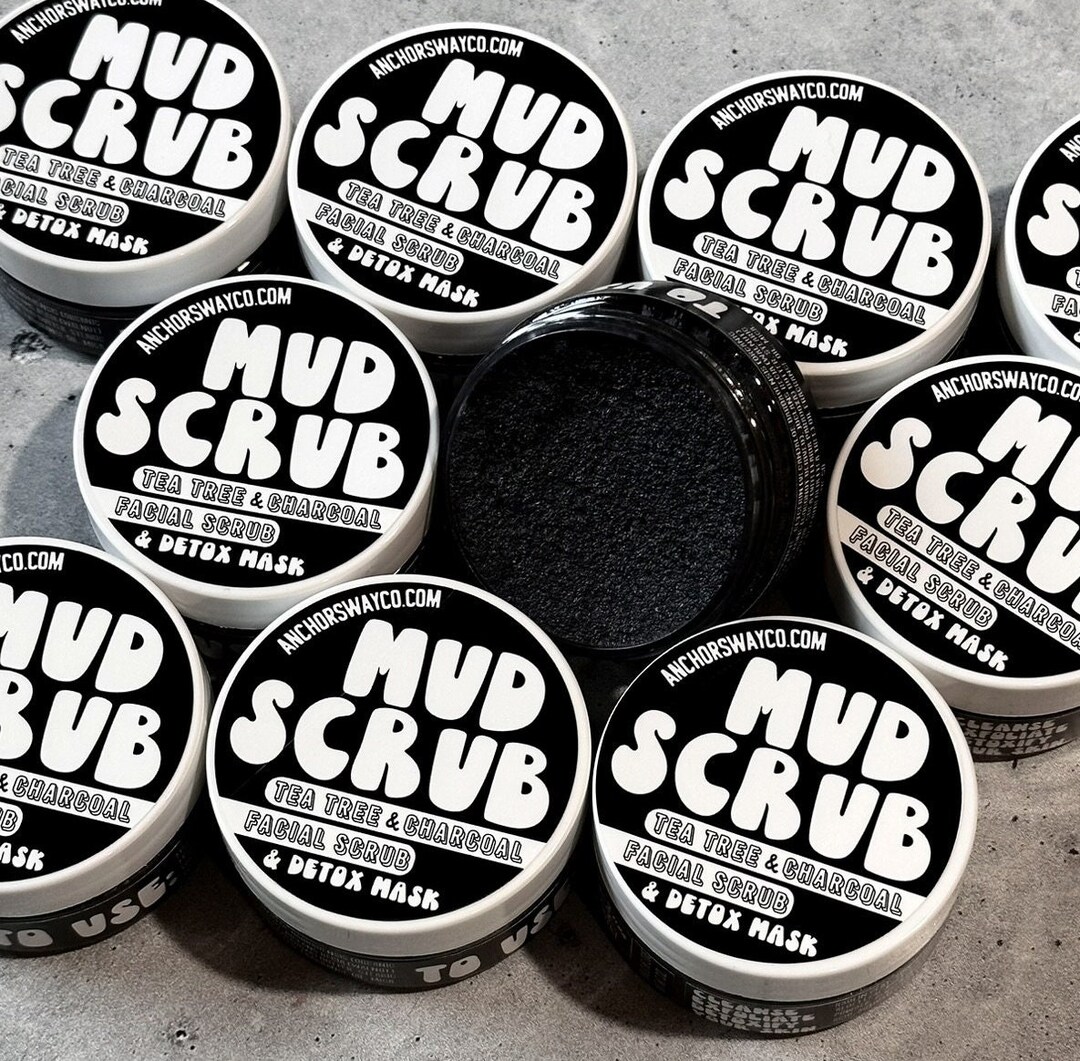 Mud Scrub Tea Tree and Charcoal Infused Exfoliant and Detox Etsy