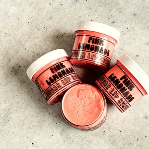 Pink Lemonade Lip Scrub: Sweet Sugar Exfoliant, Vegan Lip Care