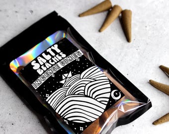 Salty Beaches Incense Cones: Tropical Mango Coconut Scent
