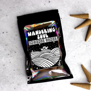 WANDERING SOUL | Backflow or Topflow Incense Cones | Extra Large 2 Inch Cones | Made to Order