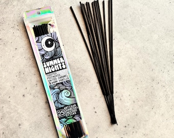 Summer Nights Charcoal Incense Sticks, Salted Caramel, Pistachi, 25 Hand Dipped Sticks