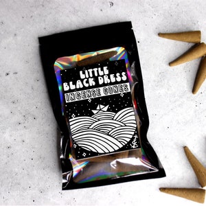 Little Black Dress Scented Incense Cones: Smoky Wood & Vanilla