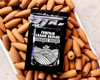 Pumpkin Cream Brulee Incense Cones: Topflow or Backflow, Sample Pack